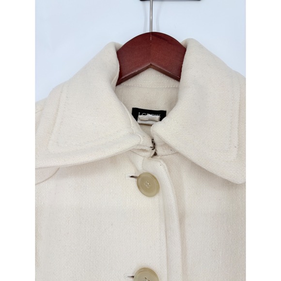 J .Crew Cream Wool Classic Lady Trench Peacoat Mid-Length 4 Vintage - Picture 4 of 16